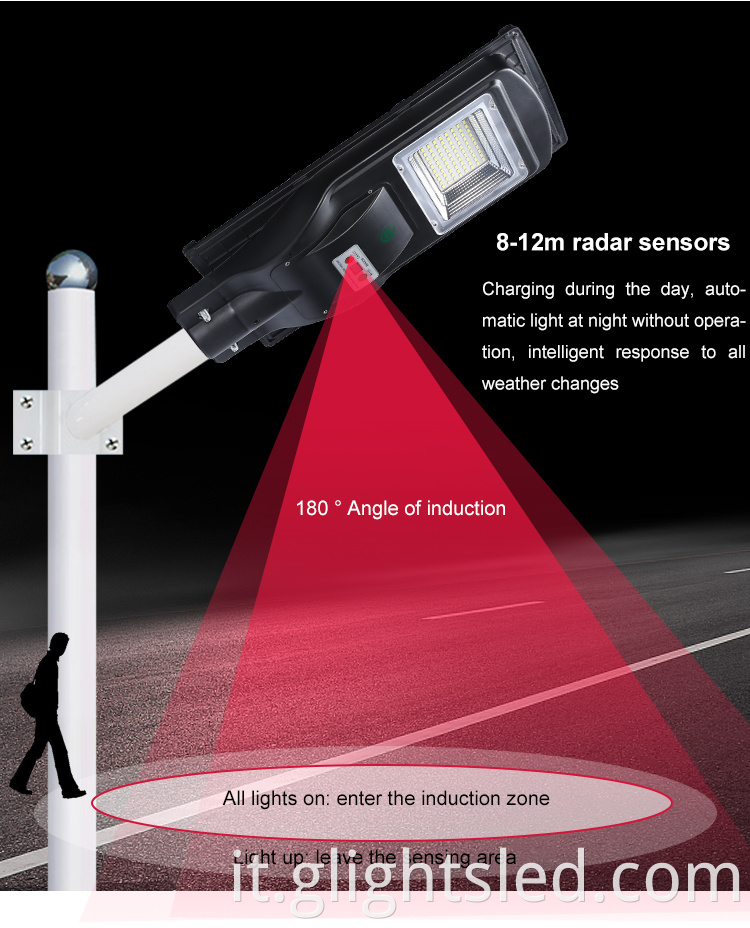 Telecomando esterno di alta qualità tutto in un lampione solare a led da 20 40 60 watt